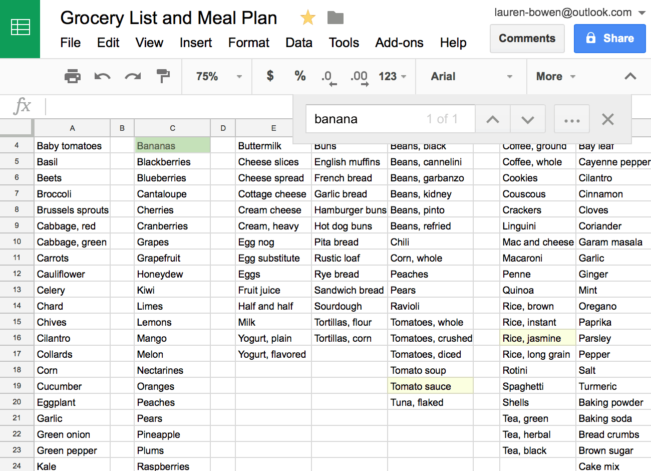 How I Use Google Sheets For Grocery Shopping And Meal Planning