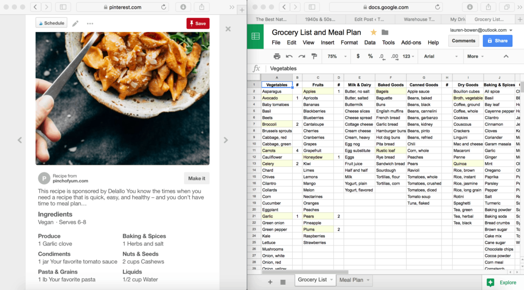 How I Use Google Sheets for Grocery Shopping and Meal Planning