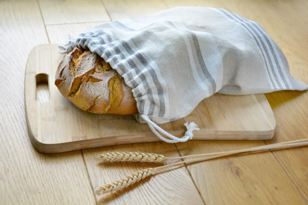 6 Pieces Linen Bread Bags Large and Extra Large Natural Unbleached